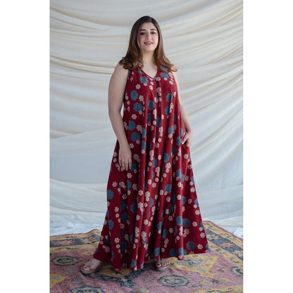 The Indian Ethnic Co. Vishaka Ajrakh Cotton Dress