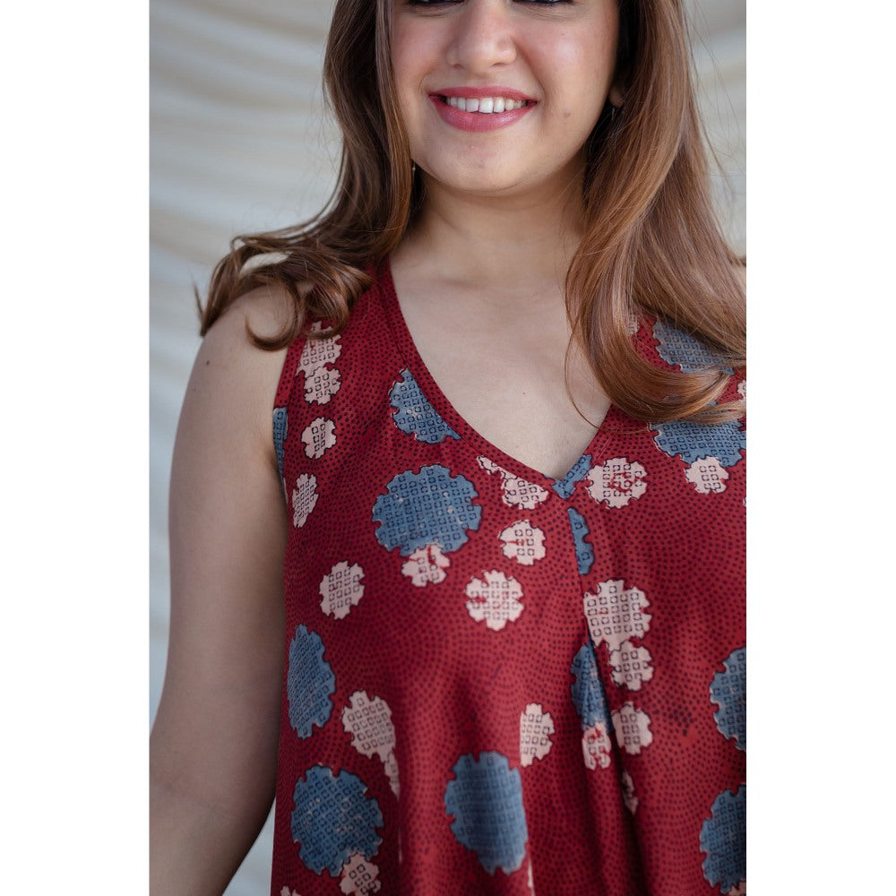 The Indian Ethnic Co. Vishaka Ajrakh Cotton Dress