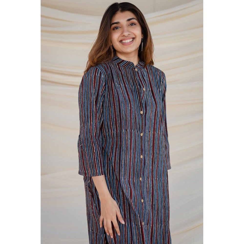 The Indian Ethnic Co. Mukta Ajrakh Straight Cotton Kurta