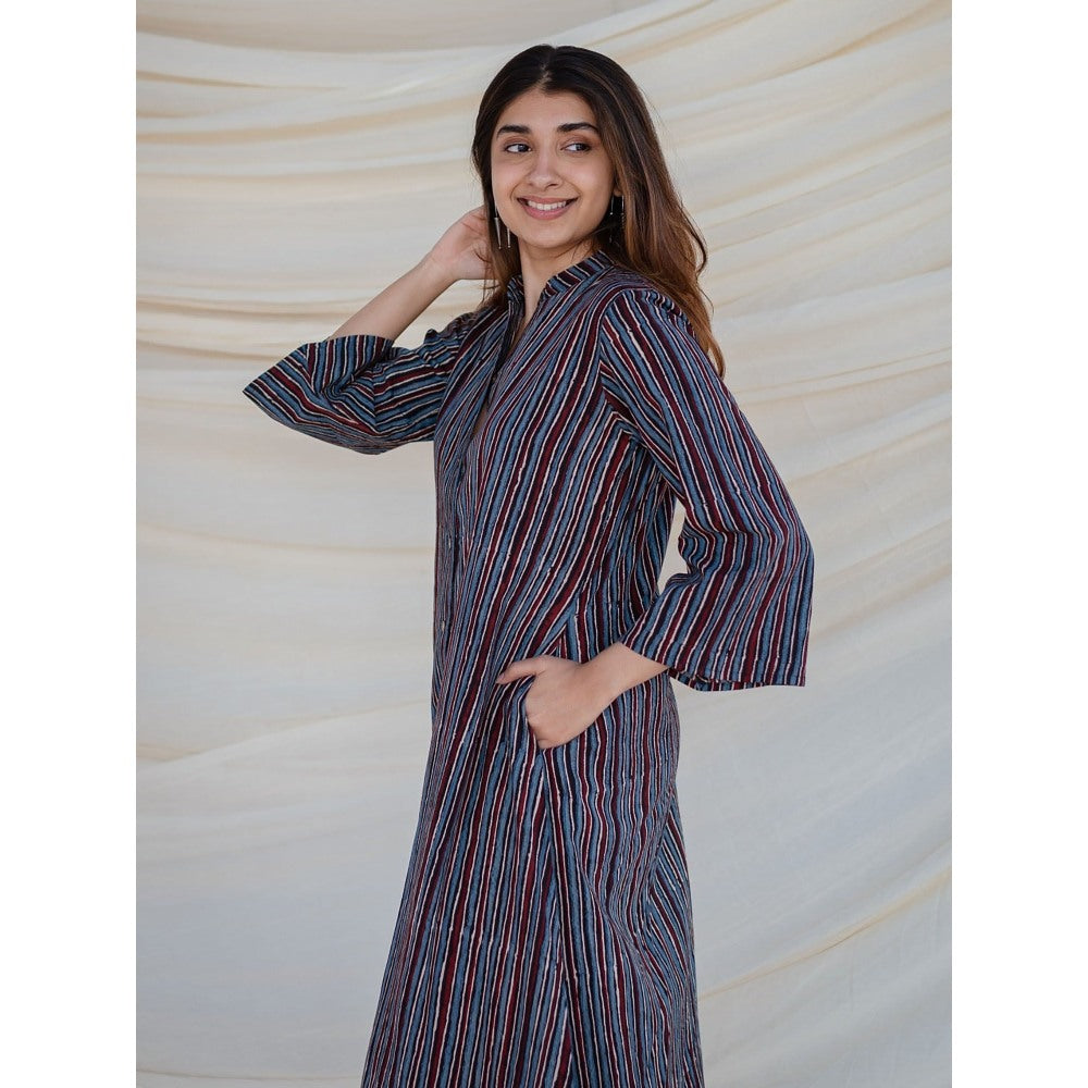 The Indian Ethnic Co. Mukta Ajrakh Straight Cotton Kurta