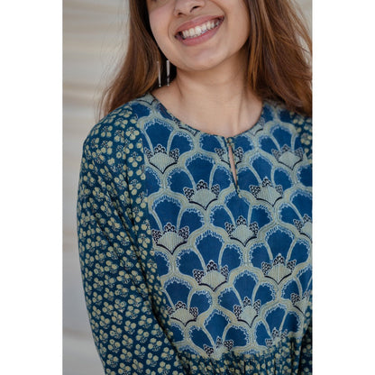 The Indian Ethnic Co. Gamini Ajrakh Cotton Kurta