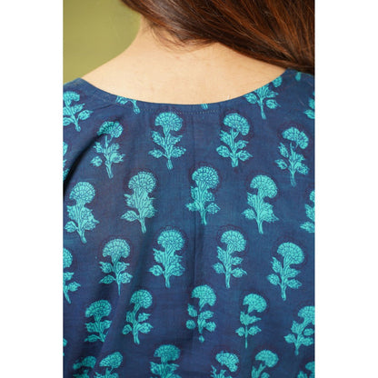 The Indian Ethnic Co. Cera Dabu Floral Cotton Short Kurti