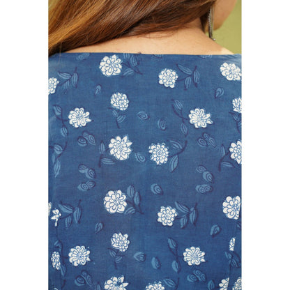 The Indian Ethnic Co. Vinita Dabu Indigo Cotton Kali Kurta