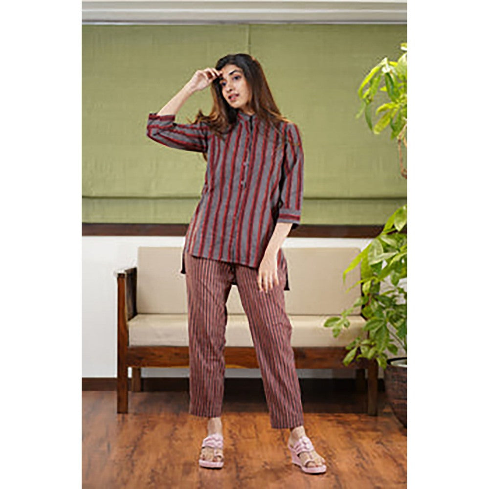 The Indian Ethnic Co. Jiya Stripe Dabu Cotton Top (Set of 2)