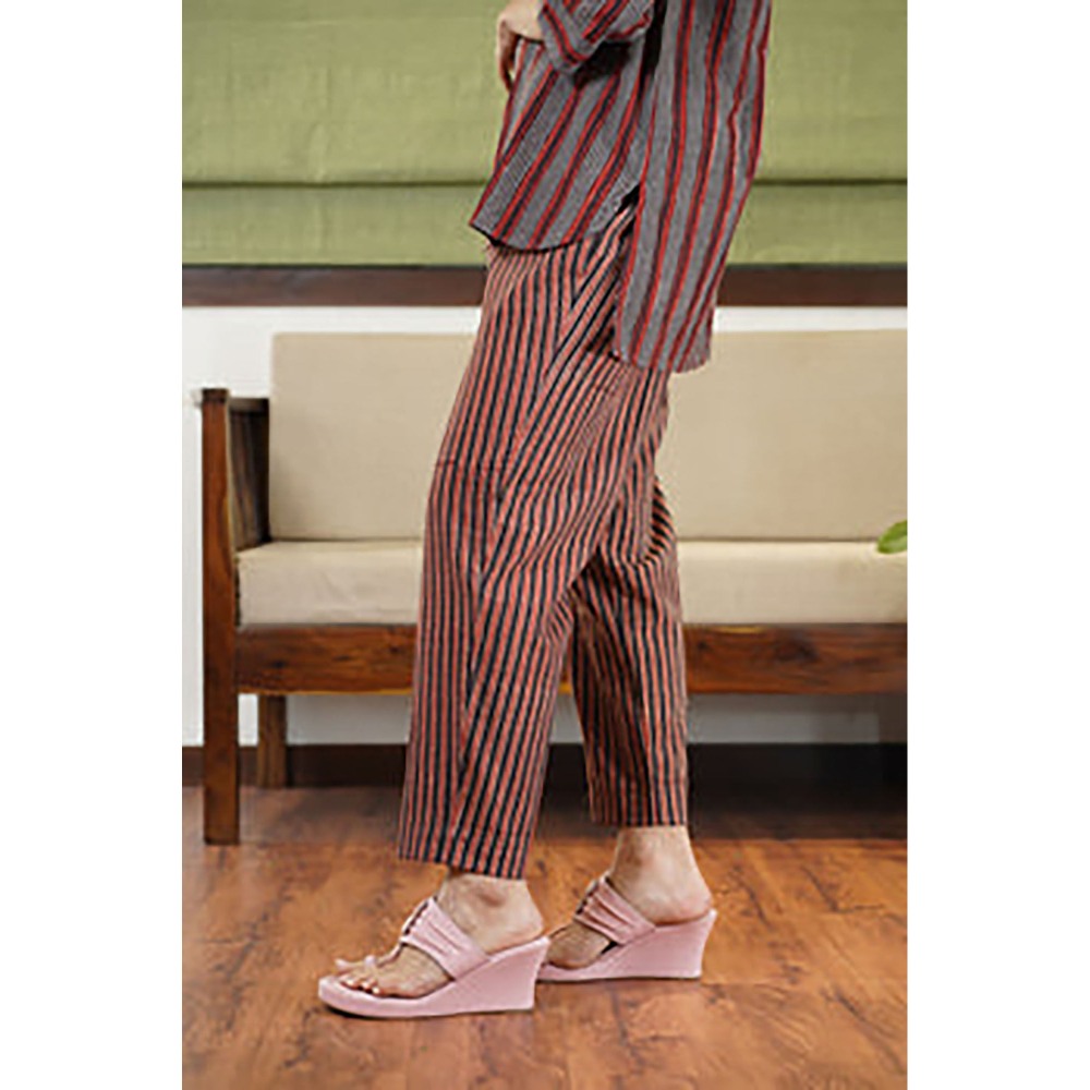 The Indian Ethnic Co. Jiya Stripe Dabu Cotton Top (Set of 2)