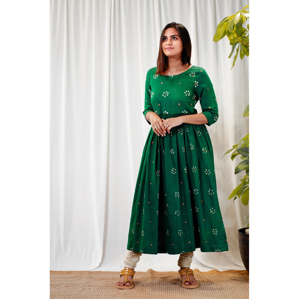 The Indian Ethnic Co. Parisha Bandhani Cotton Kurta