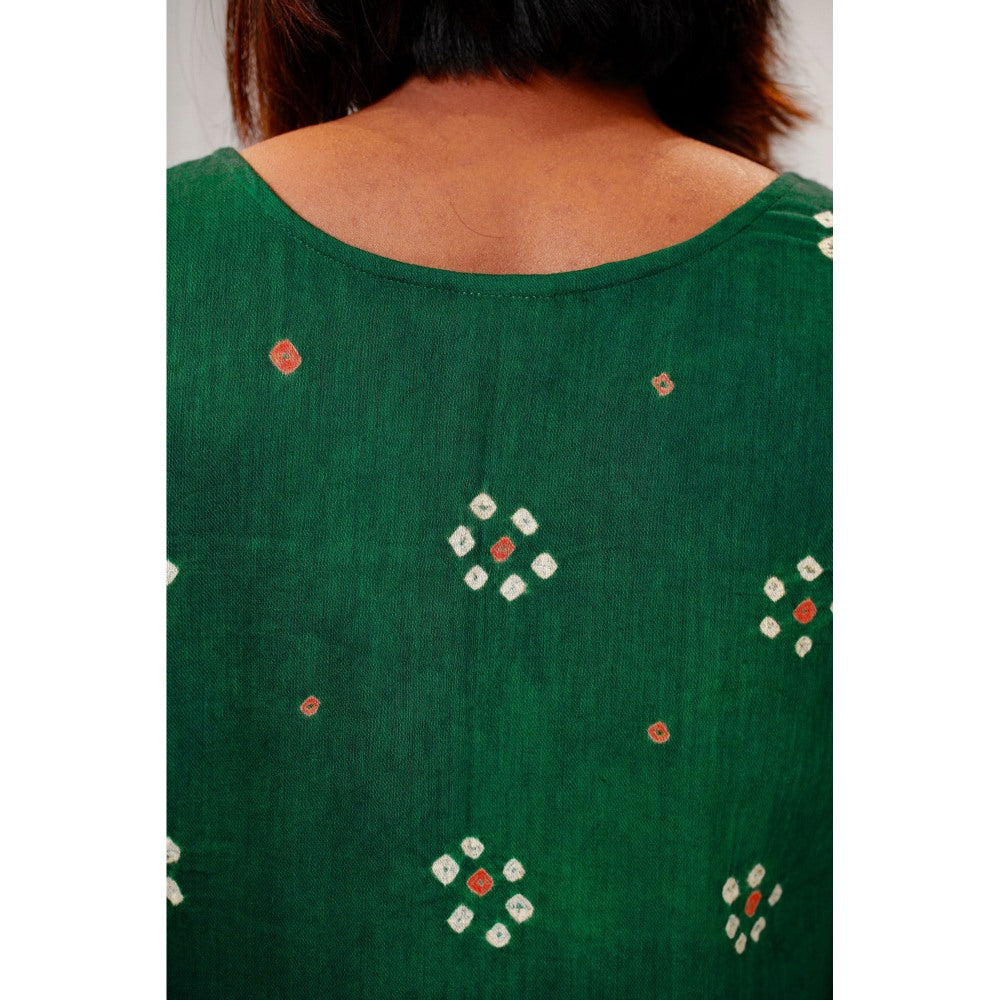 The Indian Ethnic Co. Parisha Bandhani Cotton Kurta
