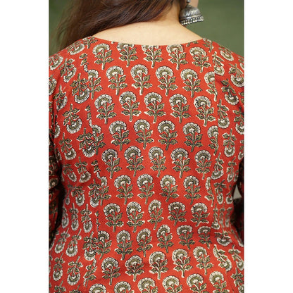 The Indian Ethnic Co. Prachi Madder Bagru Kali Kurta