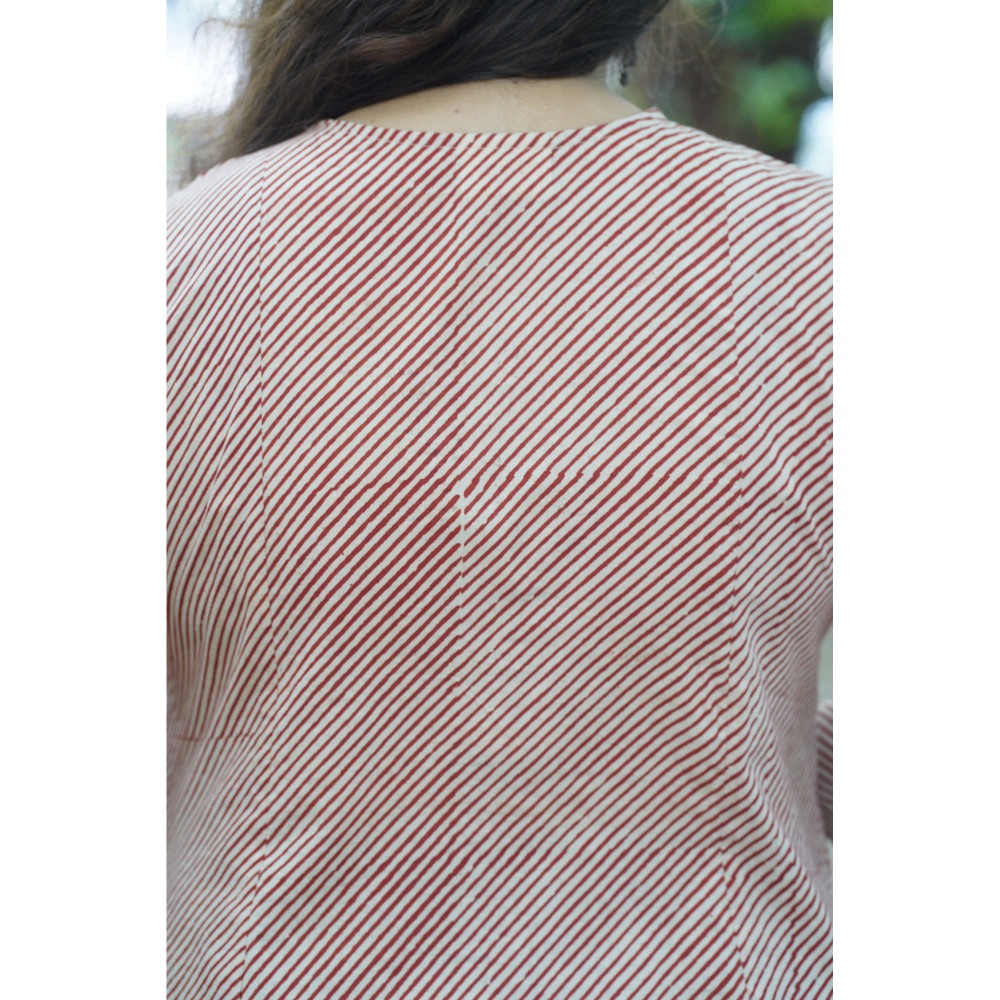 The Indian Ethnic Co. Nirvi Madder Bagru Off White Kurta