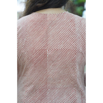 The Indian Ethnic Co. Nirvi Madder Bagru Off White Kurta