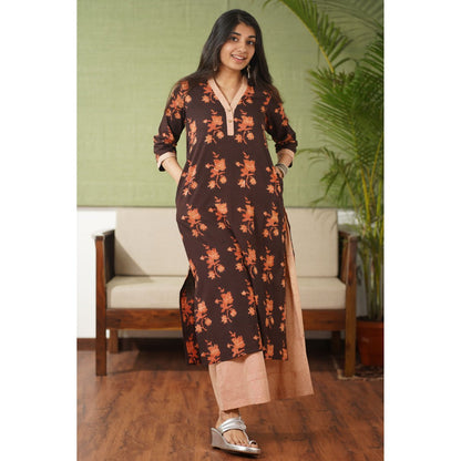 The Indian Ethnic Co. Avi Ajrakh Dabu Cotton Kurta