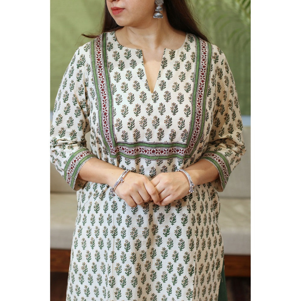 The Indian Ethnic Co. Asin Bagru Cotton Kurta