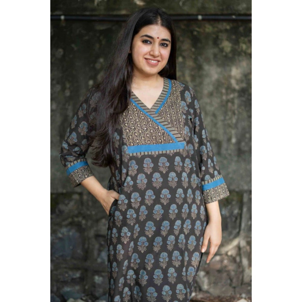 The Indian Ethnic Co. Tahira Dahlia Ajrakh Patchwork Kurta