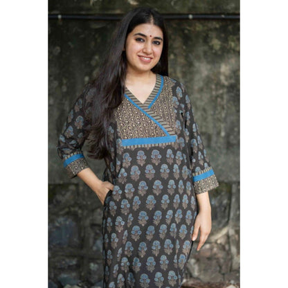 The Indian Ethnic Co. Tahira Dahlia Ajrakh Patchwork Kurta