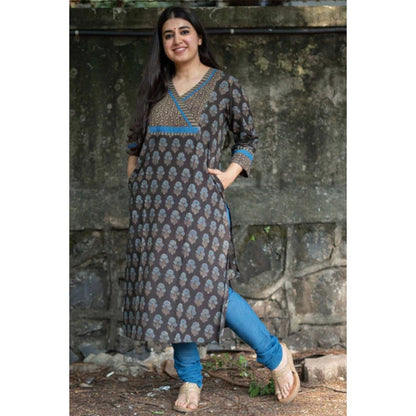 The Indian Ethnic Co. Tahira Dahlia Ajrakh Patchwork Kurta