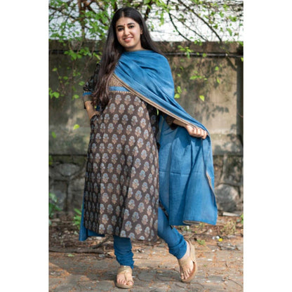 The Indian Ethnic Co. Tahira Dahlia Ajrakh Patchwork Kurta