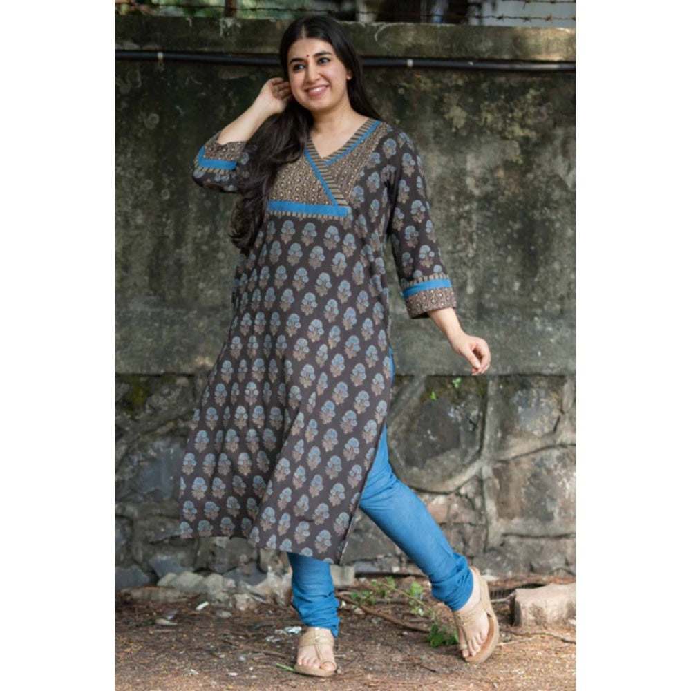 The Indian Ethnic Co. Tahira Dahlia Ajrakh Patchwork Kurta