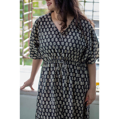 The Indian Ethnic Co. Aqsa Block Printed Cotton Kaftan