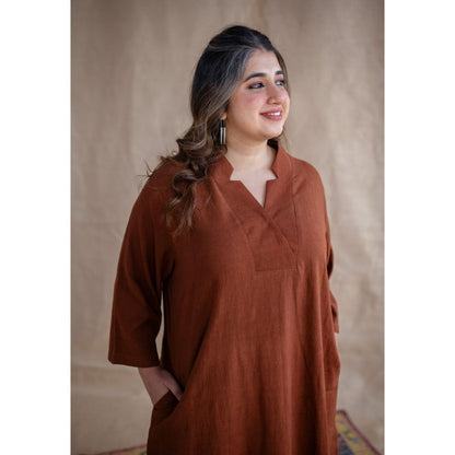 The Indian Ethnic Co. Tieco Dyeverse - Brown Kala Cotton Co-Ords (Set of 2)