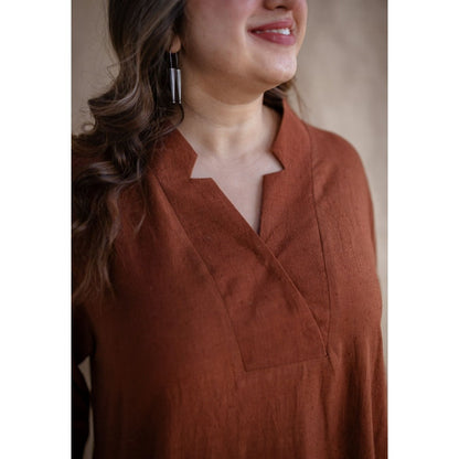 The Indian Ethnic Co. Tieco Dyeverse - Brown Kala Cotton Co-Ords (Set of 2)