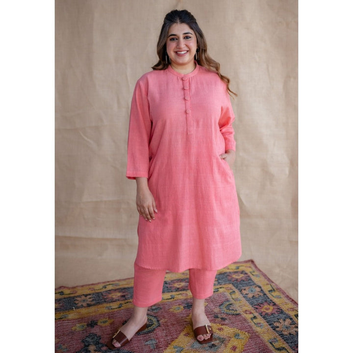 The Indian Ethnic Co. Tieco Dyeverse - Peach Kala Cotton Co-Ords (Set of 2)