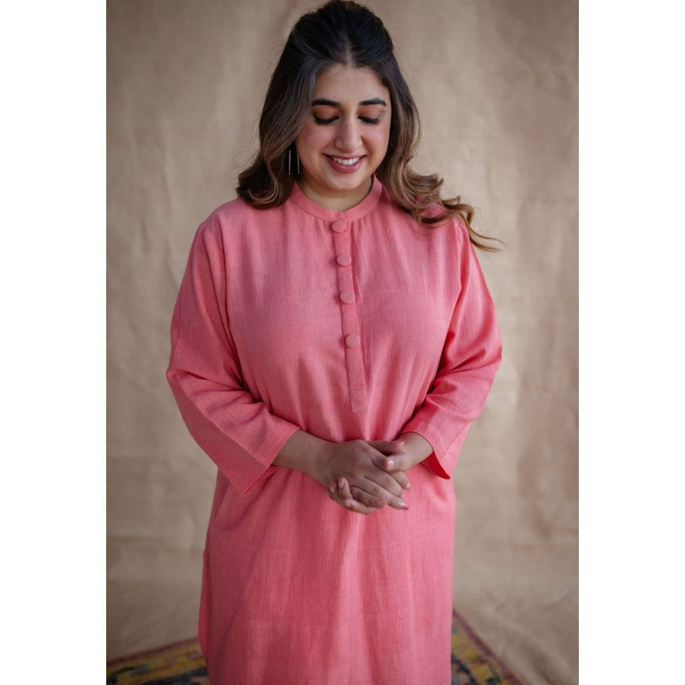The Indian Ethnic Co. Tieco Dyeverse - Peach Kala Cotton Co-Ords (Set of 2)