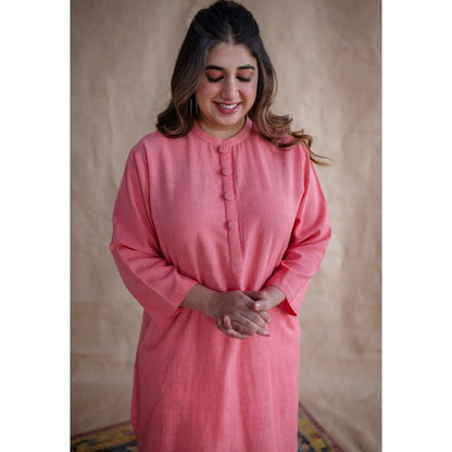 The Indian Ethnic Co. Tieco Dyeverse - Peach Kala Cotton Co-Ords (Set of 2)