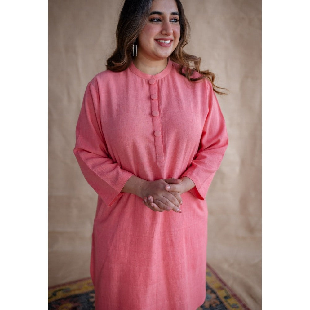 The Indian Ethnic Co. Tieco Dyeverse - Peach Kala Cotton Co-Ords (Set of 2)