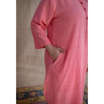 The Indian Ethnic Co. Tieco Dyeverse - Peach Kala Cotton Co-Ords (Set of 2)