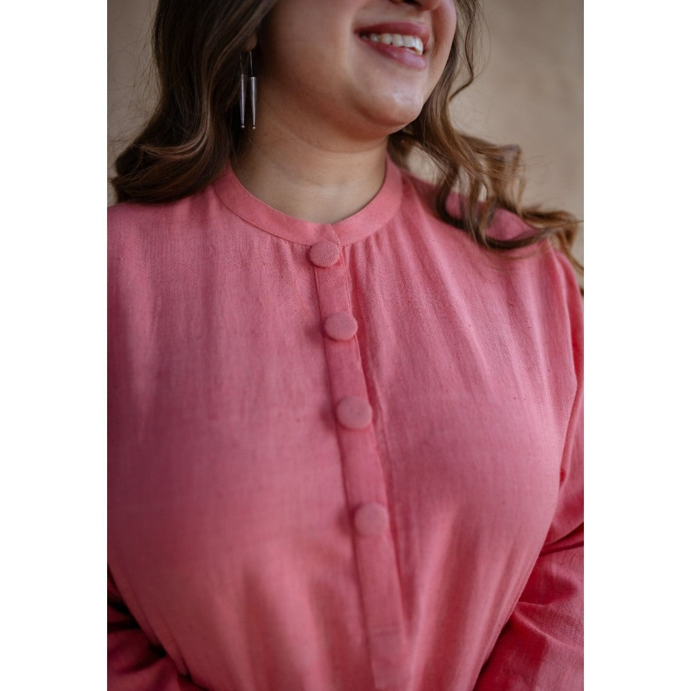 The Indian Ethnic Co. Tieco Dyeverse - Peach Kala Cotton Co-Ords (Set of 2)