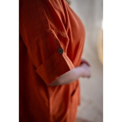 The Indian Ethnic Co. Tieco Dyeverse - Rust Orange Kala Cotton Co-Ords (Set of 2)