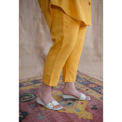 The Indian Ethnic Co. Tieco Dyeverse - Yellow Kala Cotton Co-Ords (Set of 2)