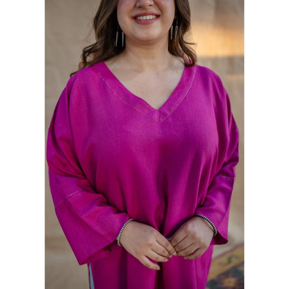 The Indian Ethnic Co. Tieco Dyeverse - Pink Tussar Viscose Top