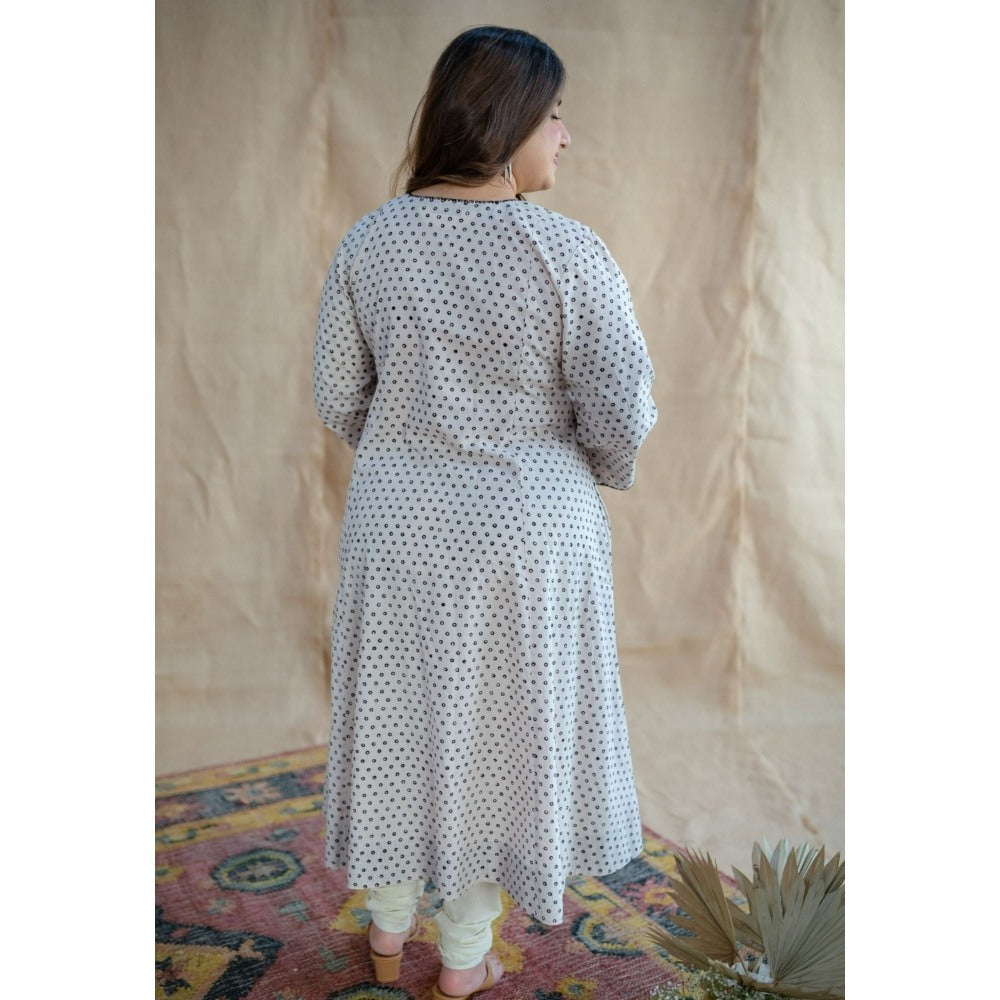 The Indian Ethnic Co. Chaitra Cotton Kali Hand Printed Kurta