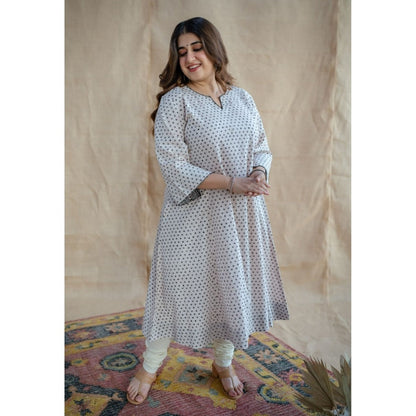 The Indian Ethnic Co. Chaitra Cotton Kali Hand Printed Kurta