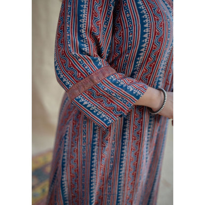 The Indian Ethnic Co. Eesha Modal Tissue Ajrakh Co-Ord Set (Set of 2)