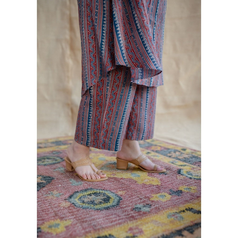 The Indian Ethnic Co. Eesha Modal Tissue Ajrakh Co-Ord Set (Set of 2)