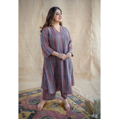 The Indian Ethnic Co. Eesha Modal Tissue Ajrakh Co-Ord Set (Set of 2)