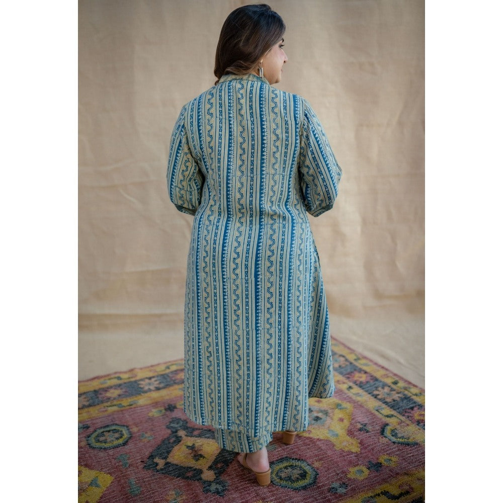 The Indian Ethnic Co. Krishvi Modal Tissue Ajrakh Co-Ord Set (Set of 2)
