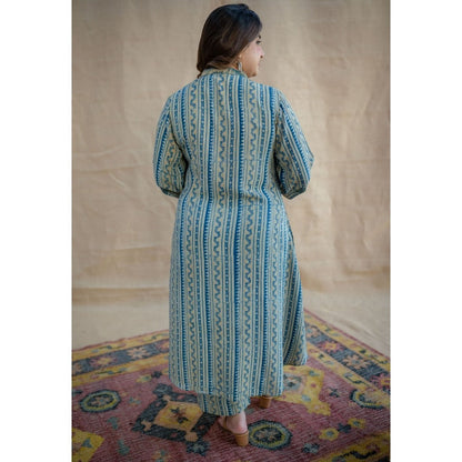 The Indian Ethnic Co. Krishvi Modal Tissue Ajrakh Co-Ord Set (Set of 2)