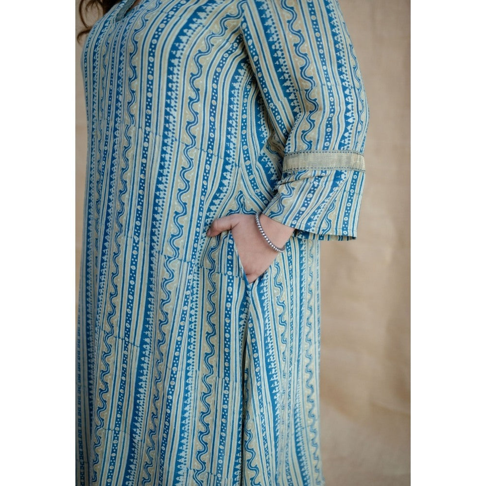 The Indian Ethnic Co. Krishvi Modal Tissue Ajrakh Co-Ord Set (Set of 2)