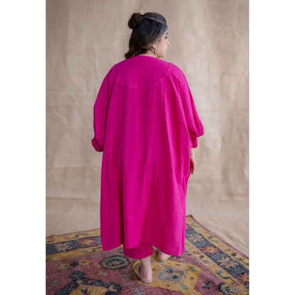 The Indian Ethnic Co. Pink Kala Cotton Kurta and Co-Ords Set
