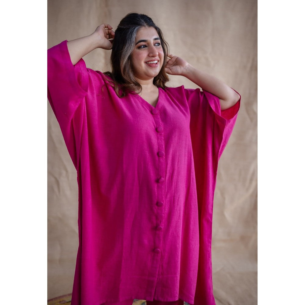 The Indian Ethnic Co. Pink Kala Cotton Kurta and Co-Ords Set