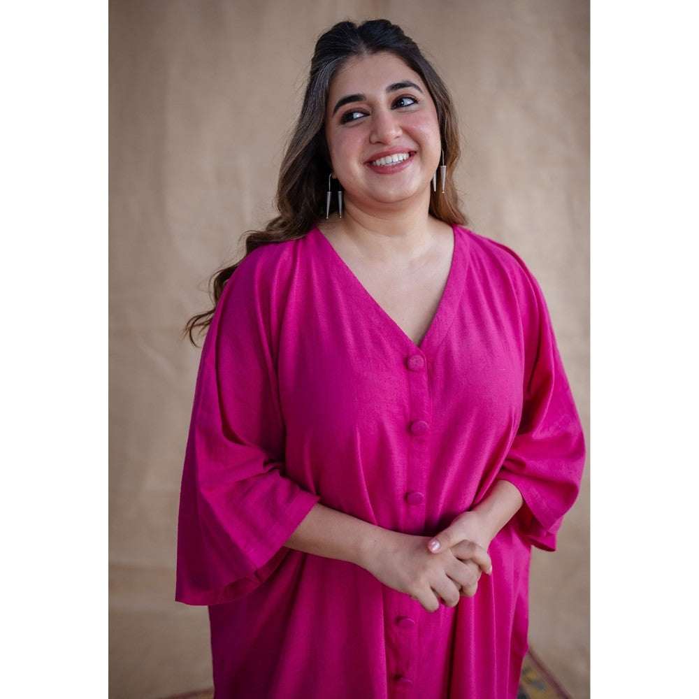 The Indian Ethnic Co. Pink Kala Cotton Kurta and Co-Ords Set