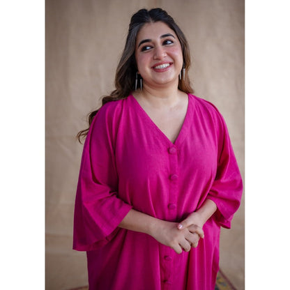 The Indian Ethnic Co. Pink Kala Cotton Kurta and Co-Ords Set