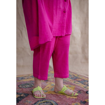 The Indian Ethnic Co. Pink Kala Cotton Kurta and Co-Ords Set
