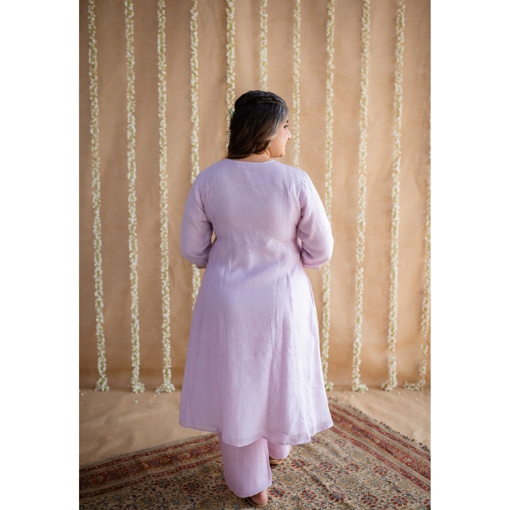 The Indian Ethnic Co. Chanderi Silk Gota Patti Kurta Pant and Dupatta