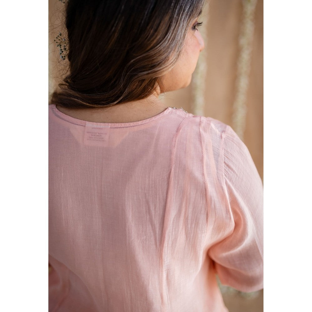 The Indian Ethnic Co. Chanderi Silk Gota Patti Kurta Pant and Dupatta