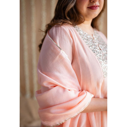 The Indian Ethnic Co. Chanderi Silk Gota Patti Kurta Pant and Dupatta