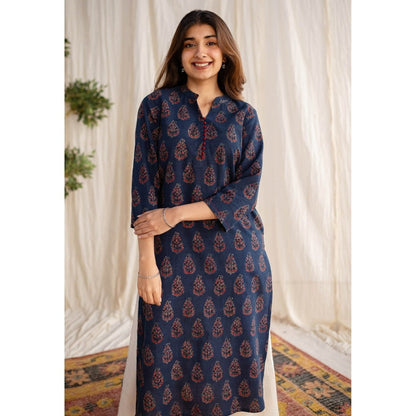 The Indian Ethnic Co. Indigo Ajrakh Cotton Kurta